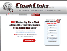 Tablet Screenshot of cloaklinks.com